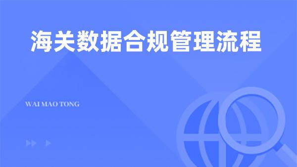 海关数据合规管理流程