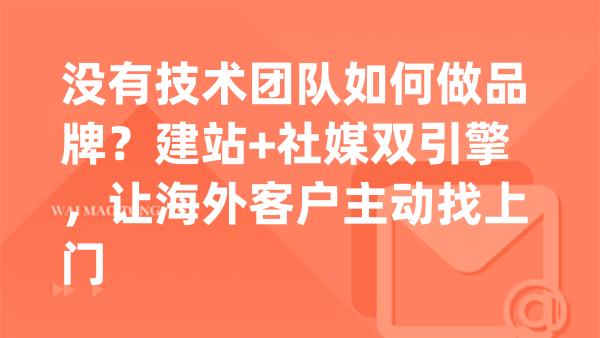 没有技术团队如何做品牌？建站+社媒双引擎，让海外客户主动找上门